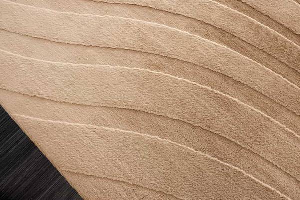 Teppich WAVE Beige - Baumwollstoff - Polyester - Wolle - 350 x 235 cm