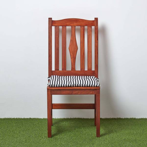 Stuhlkissen mit Knopf-Bändern, 4er-Set Schwarz - Baumwollstoff - 40 x 5 x 40 cm
