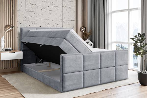 Boxspringbett NOVA-Z KING Grau - Breite: 120 cm