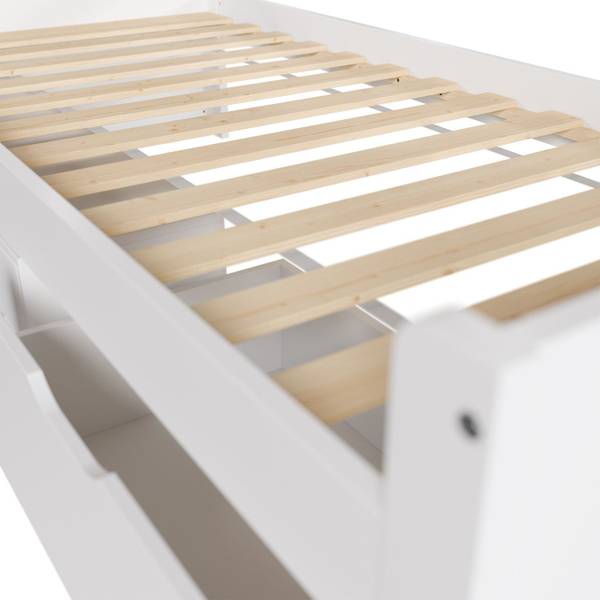 Kinder Funktionsbett Nalu Weiß - Holzwerkstoff - 90 x 66 x 200 cm