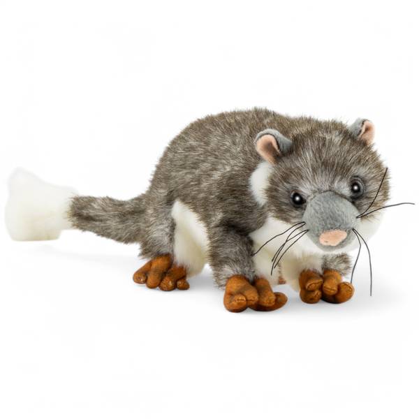 Kuscheltier Opossum Grau - Kunstfell - 8 x 13 x 22 cm