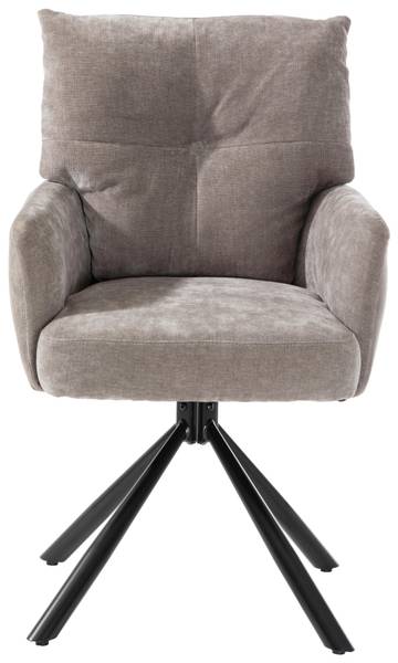 Armlehnstuhl SOPHIE Grau - Metall - Textil - 60 x 93 x 67 cm