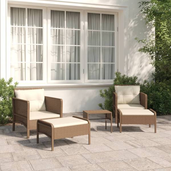 Garten Lounge Set 3029167 (5-teilig) Braun - Weiß
