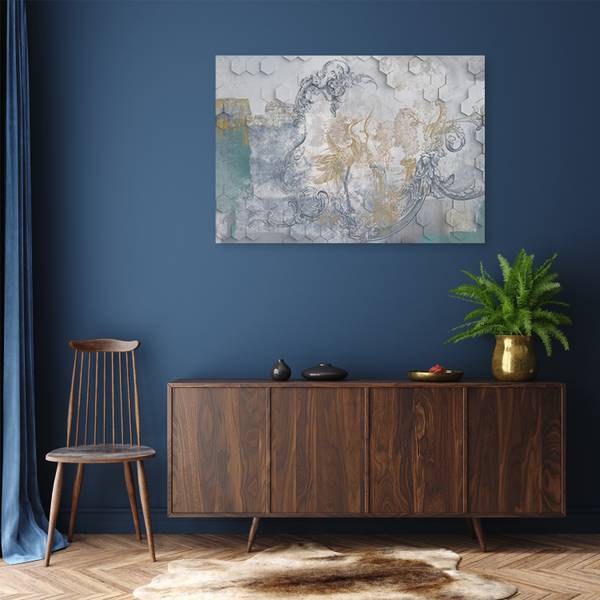 Tableau déco oiseaux sur fond 120 x 80 cm