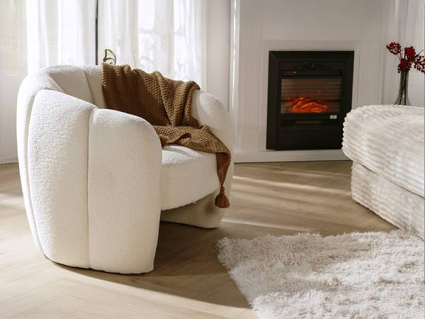 Sessel mit gerader Rückenlehne DELIPO Beige - Textil - 93 x 73 x 76 cm