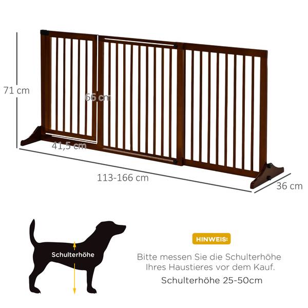 Hundegitter CP328 Braun - Holzwerkstoff - 166 x 36 x 113 cm
