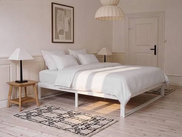 Lit double TALAIRAN Blanc - Largeur de la surface de couchage : 140 cm