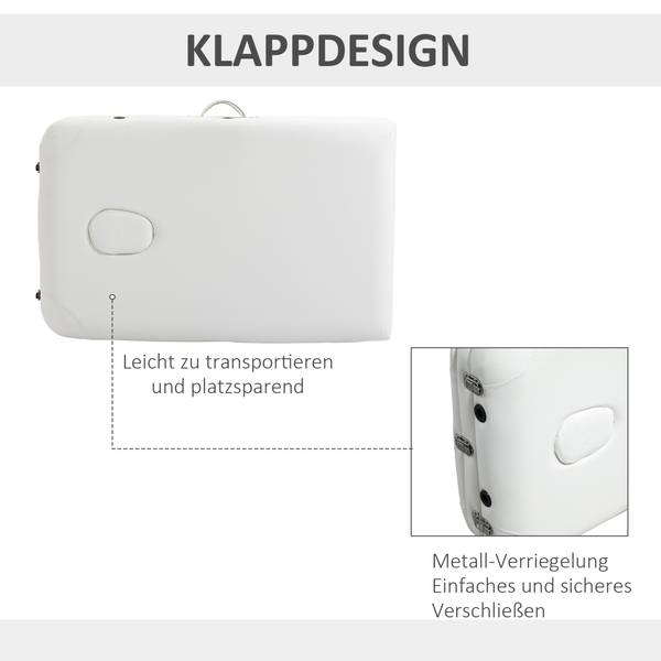 Massageliege 700-039WT Weiß - Kunststoff - 81 x 84 x 215 cm