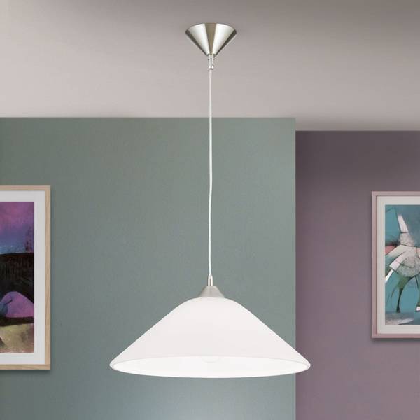 Hanglamp GRADO wit glas - zilver