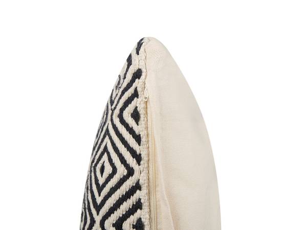 Dekokissen CALANTHE 2-tlg Beige - Schwarz - Naturfaser - 45 x 14 x 45 cm