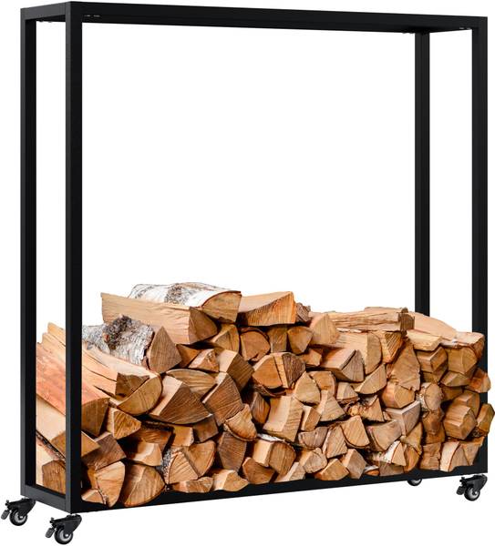 Haardhoutrek Hilta zwart - metaal - 100 x 100 x 25 cm