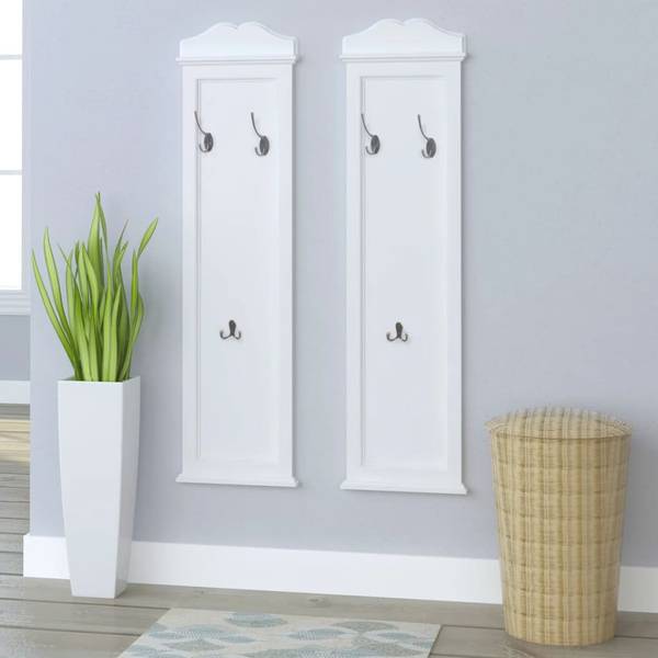 Garderobe 242437 2er Set Weiß - Holzwerkstoff - Massivholz - 3 x 109 x 28 cm