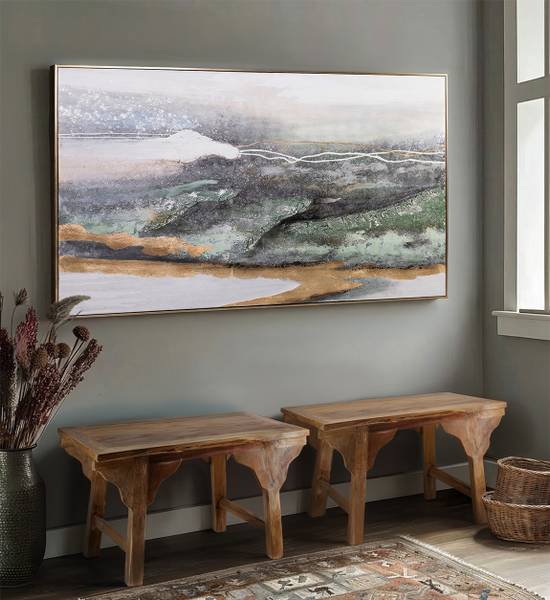 Beistelltisch DUMAI II Beige - Massivholz - 85 x 52 x 50 cm