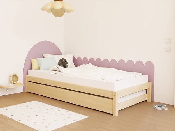 Kinder Einzelbett LUCKY 9 Hellrosa - 98 x 198 cm