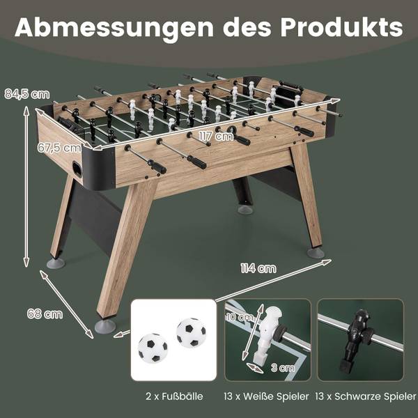 Tischkicker GK32218ZMDE Braun - Kunststoff - 68 x 83 x 138 cm