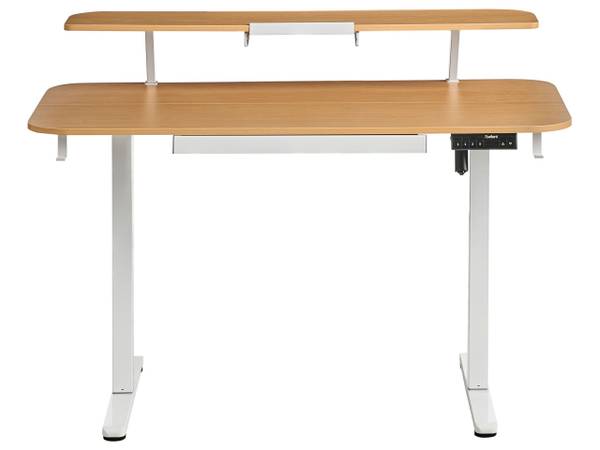 Verstelbaar bureau WILBANKS 2-delig bruin - lichtbruin - wit