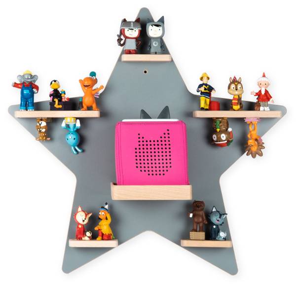 Wandregal Stern Grau - Holzwerkstoff - 52 x 55 x 19 cm