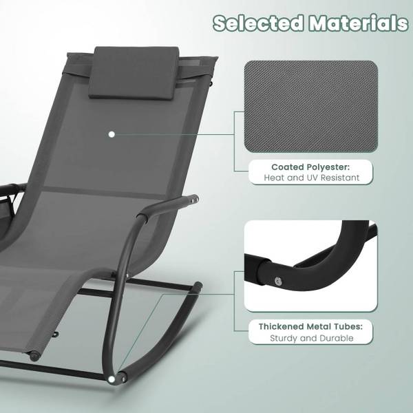 Liegestuhl Mustafa(2er Set) Grau