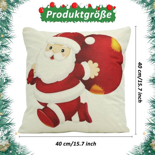 4er-Pack Kissenbezügen+706-40 Rot - Weiß - Textil - 40 x 20 x 40 cm