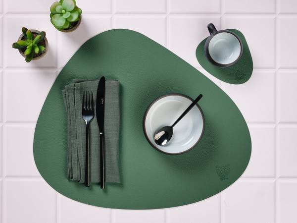 Omkeerbare onderzetter NUDE set van 6 mosterdgeel