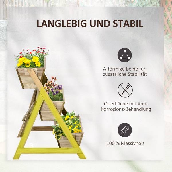 Blumentreppe 845-651 Grün - Holzwerkstoff - 61 x 77 x 71 cm