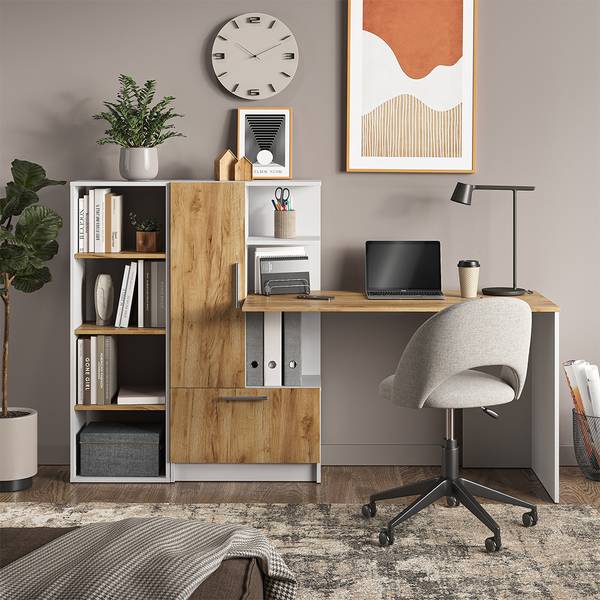 Bücherregal Tomy 54681 Eiche Dekor - Reinweiß - Eiche Weiß Dekor - 40 x 120 cm