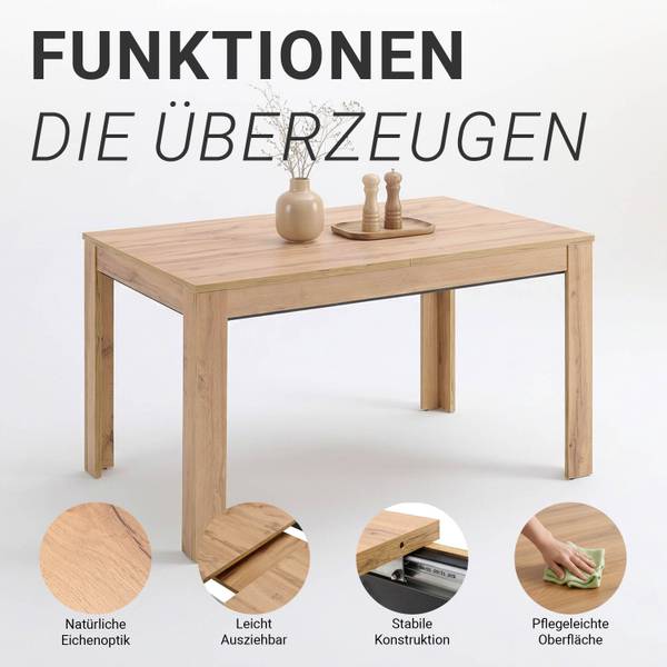 Esstisch 3195 Braun - ABS - Holzverbundwerkstoff - 135 x 77 x 86 cm