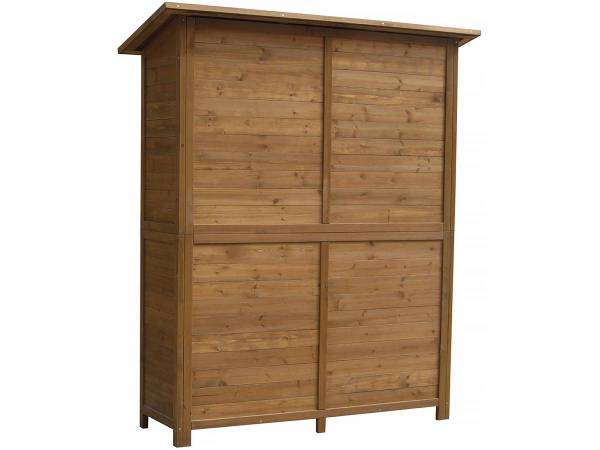 Gartenschrank - Gartentruhe espacio Braun - Massivholz - 49 x 162 x 140 cm