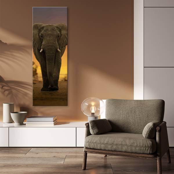 Wandbild elefant in der wüste 30 x 90 cm