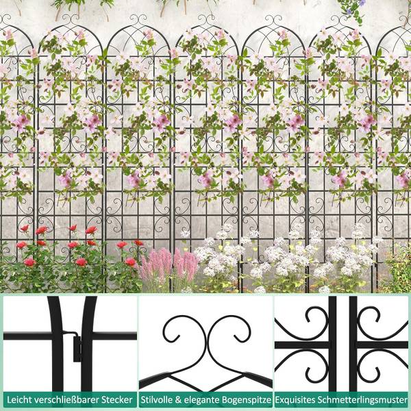 Rankgitter SF6571PWDE(2er-Set) Schwarz - Metall - 1 x 220 x 50 cm