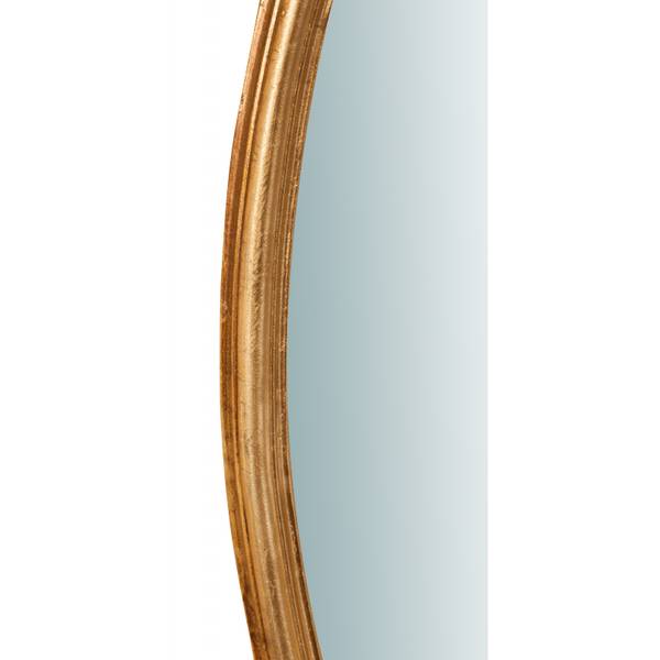 Miroir Mural Ovale SOLAIRE Doré - Bois massif - 2 x 30 x 19 cm