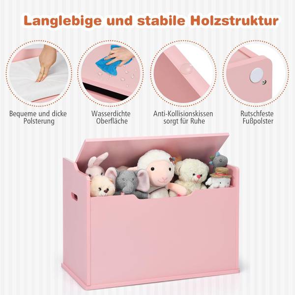 Speelgoeddoos FB32450 roze - plaatmateriaal op houtbasis - 39 x 52 x 74 cm