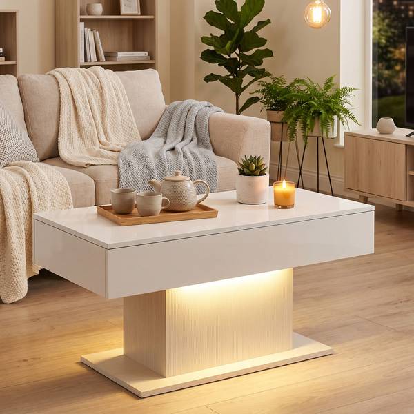 Couchtisch 83B-849V90WT Weiß - Holzwerkstoff - 48 x 55 x 108 cm