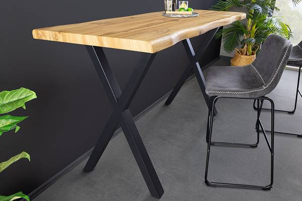 Bartisch WILD Beige - Schwarz - Holzwerkstoff - Metall - 120 x 100 x 60 cm