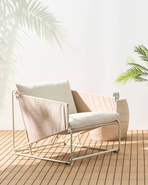 Chaise de jardin PONTE Beige - Grau - Breite: 80 cm