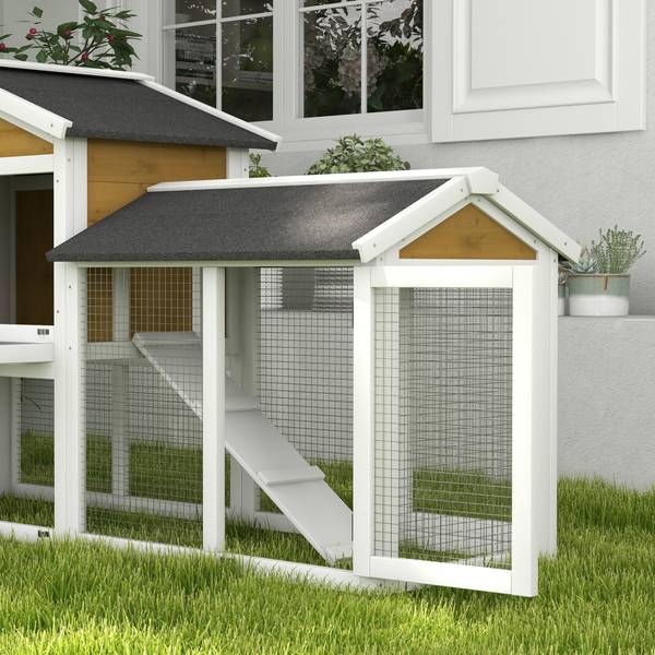 Kaninchenstall D51-101V00YL Gelb - Massivholz - 54 x 84 x 147 cm