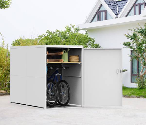 2er-Fahrradgarage L56c Hellgrau