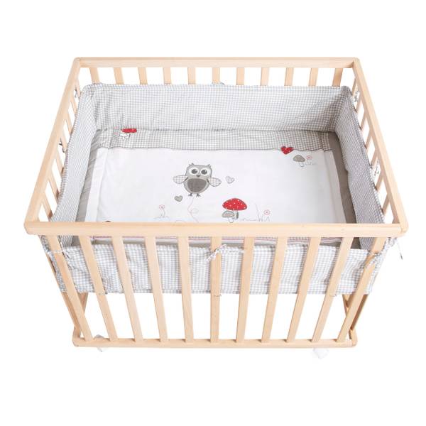 Parc bébé Adam & Eule Marron - Bois manufacturé - 73 x 72 x 99 cm