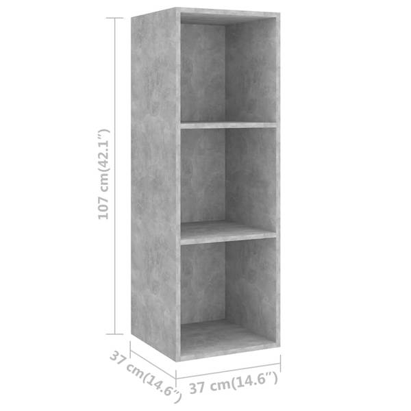 TV-Schrank 3007938 3-teilig Grau - Holzwerkstoff - 37 x 142 x 37 cm