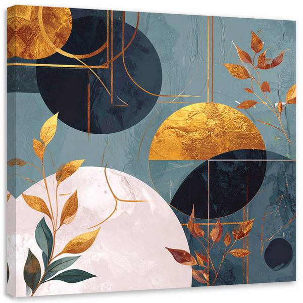 Wandbild Abstrakte Motive Blau - Polyester - 50 x 50 x 3 cm