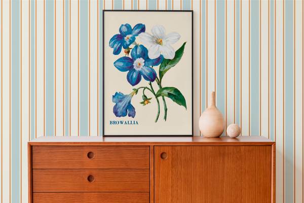 Tapete mit Streifen Raphaël Blau - Papier - 192 x 280 x 192 cm