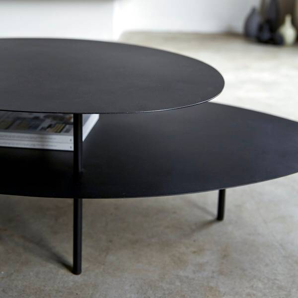 Couchtisch Judith Schwarz - Stahl - 120 x 35 x 77 cm