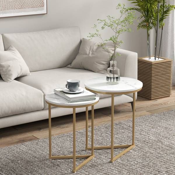 Beistelltisch 83B-119V00GD Gold - Stahl - 45 x 55 x 45 cm