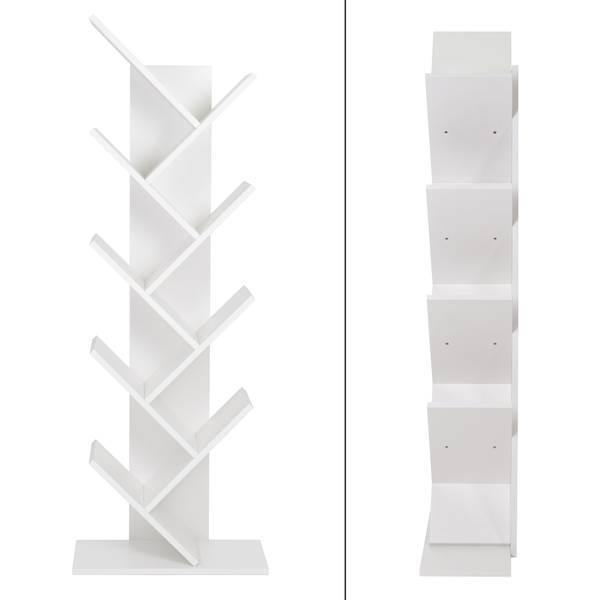 Bücherregal BRANX-B Weiß - Samt - Spiegelglas - 25 x 140 x 50 cm
