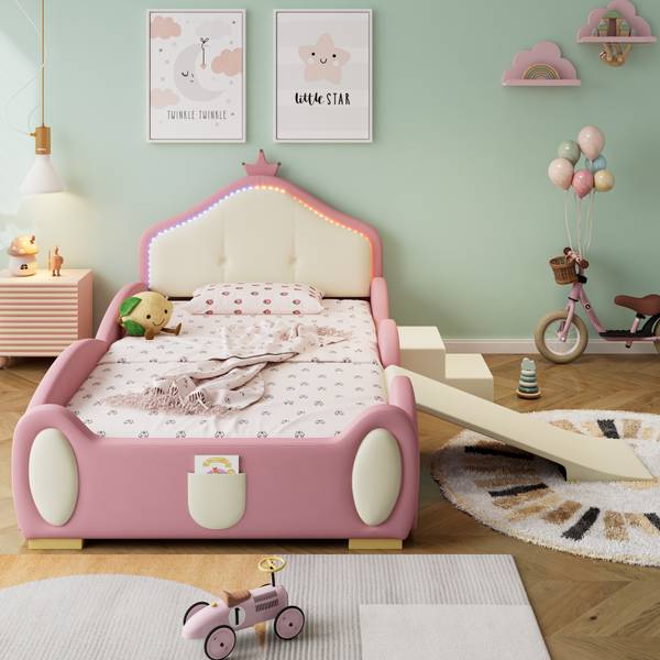 Polsterbett K-834 Pink - Metall - 90 x 94 x 200 cm