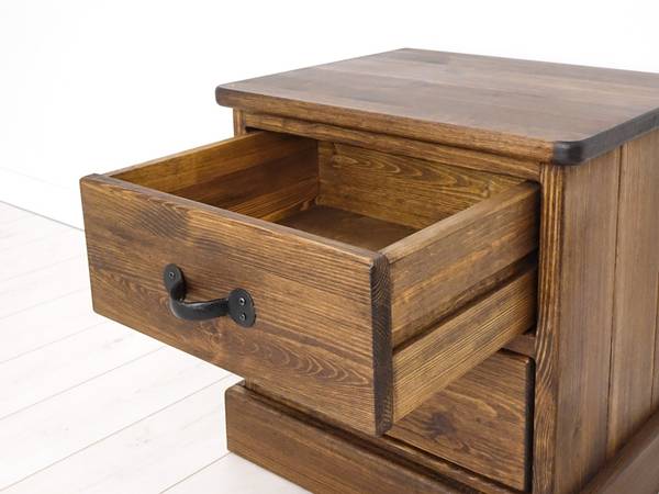 Table de chevet Rustyk 2 Marron - Pin - Acier - 50 x 50 x 40 cm