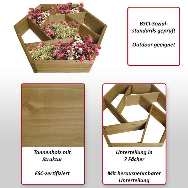 Jardinière L70 Marron - Sapin - 100 x 18 x 87 cm