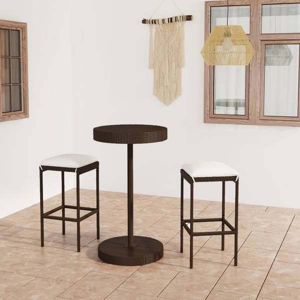 Bar-Set 3011730-1 (3-teilig) Braun - Polyester - Stahl - 61 x 106 x 61 cm