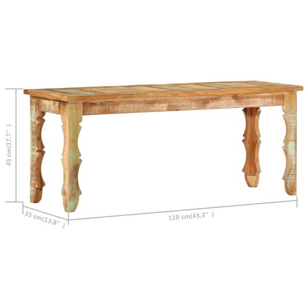 Bank 286485 Braun - Massivholz - 35 x 45 x 110 cm