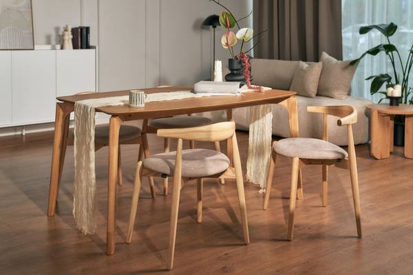 Eettafel SPEATIC bruin - plaatmateriaal op houtbasis - 150 x 75 x 90 cm